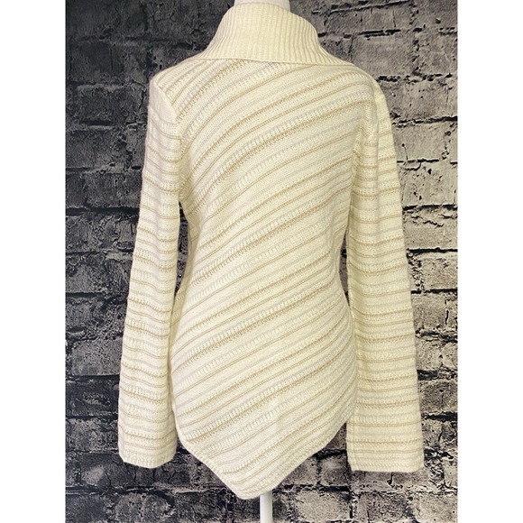 White House Black‎ Market Womens Sweater Medium Beige Casual Soft Oversized - Picture 3 of 12